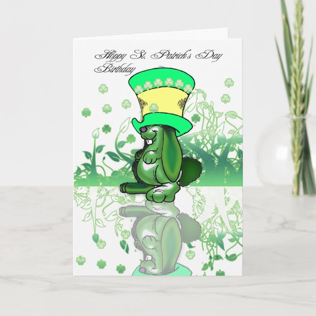 Carte Anniversaire du jour de St Patrick de houblon, (Devant)