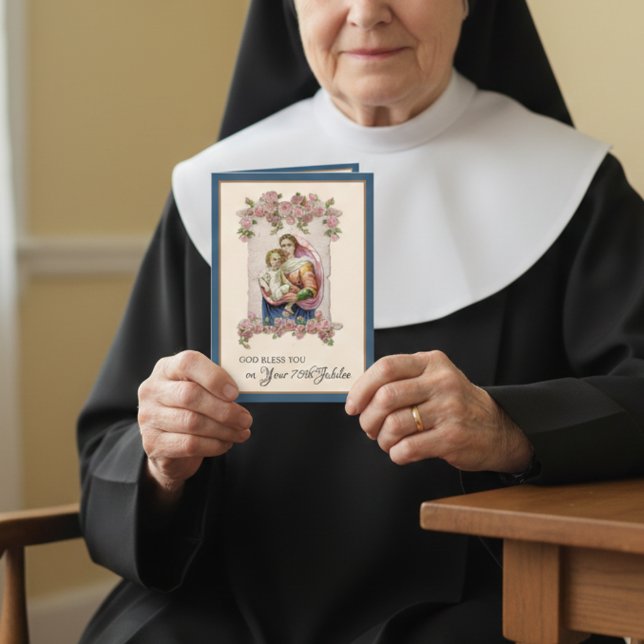 Carte Anniversaire du jubilé catholique Vierge Marie Ros (Créateur téléchargé)