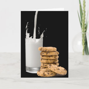 Carte anniversaire du lait et du biscuit