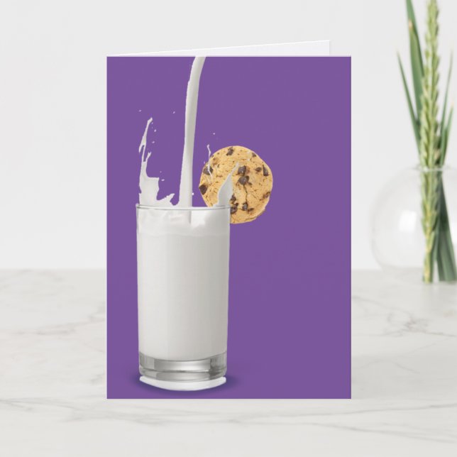 Carte anniversaire du lait et du biscuit (Devant)