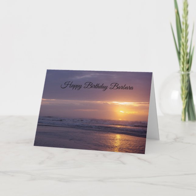Carte Anniversaire du lever du soleil sur la plage (Devant)