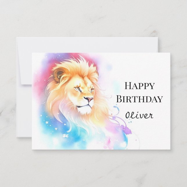 Carte Anniversaire du lion sauvage (Devant)