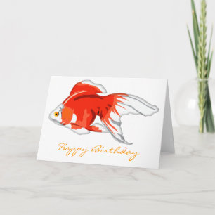 Carte Anniversaire du magnifique poisson rouge orange