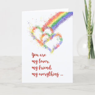 Carte Anniversaire du Mari Gay Beautiful Rainbow Hearts