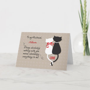 Carte Anniversaire du mari Personnalisez les chats d'amo