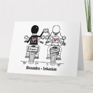 Carte Anniversaire du Mariage de motocyclette personnali