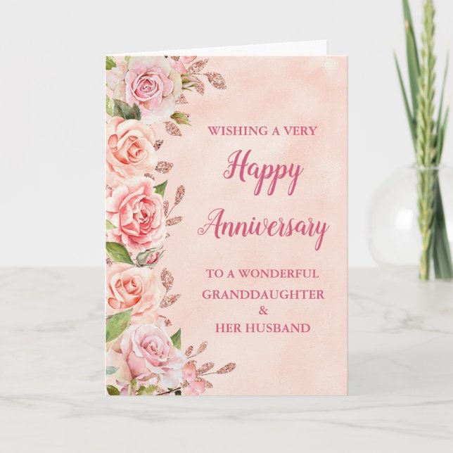 Carte Anniversaire du Mariage de petite fille et mari ro (Devant)