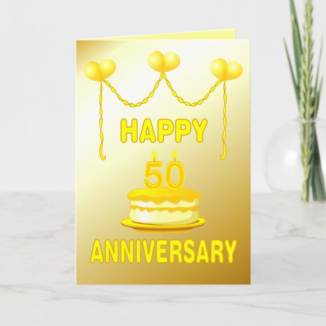 Carte Anniversaire du Mariage d'or (Devant)