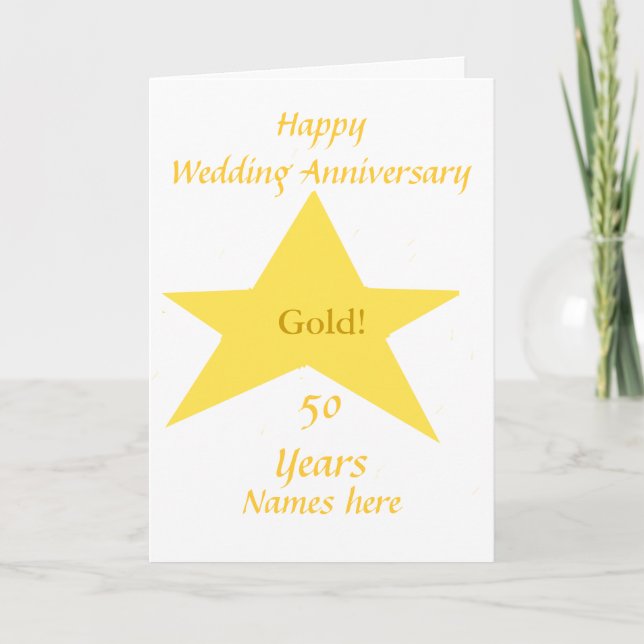 Carte Anniversaire du Mariage d'or 50 ans (Devant)