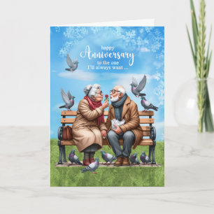 Carte Anniversaire du Mariage du conjoint sur banc