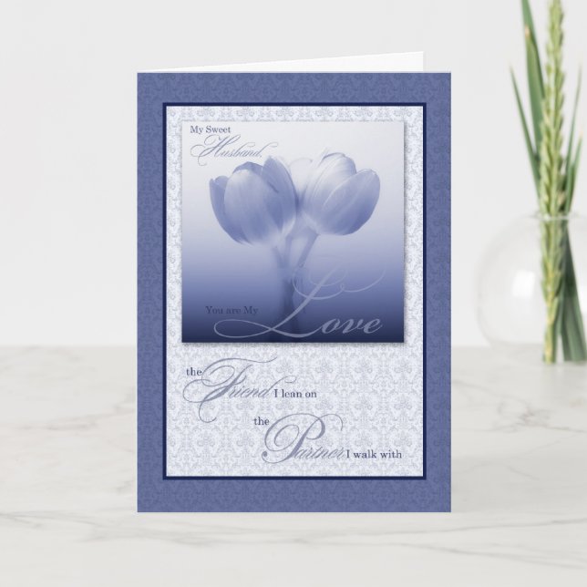 Carte Anniversaire du Mariage du mari sentimental Tulipe (Devant)