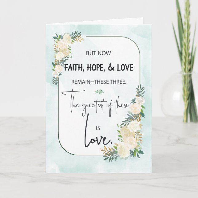 Carte Anniversaire du Mariage religieux Foi Espoir et am (Devant)