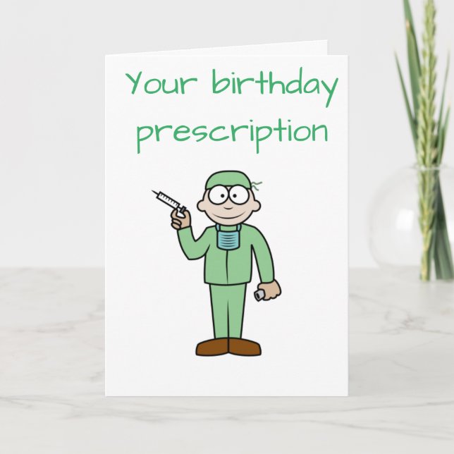 CARTE *ANNIVERSAIRE DU MÉDECIN * DOUBLE DOSE DE PLAISIR  (Devant)