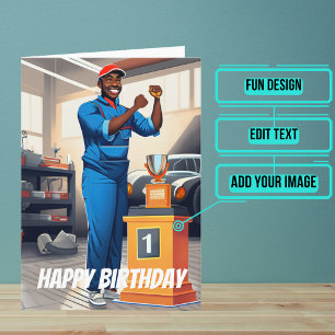Carte Anniversaire du meilleur Black Mechanic du monde