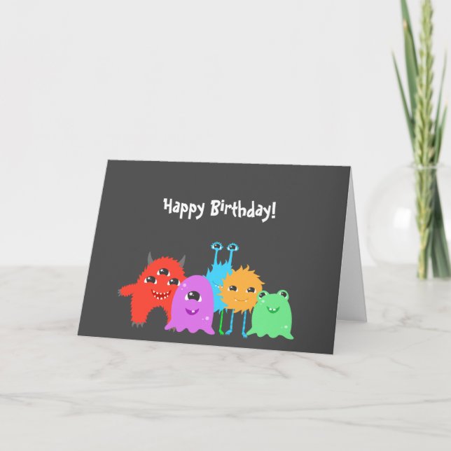 Carte Anniversaire du mignon Monster (Devant)
