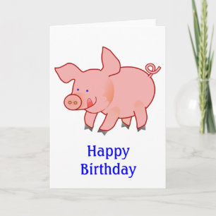 Carte Anniversaire du mignon petit cochon