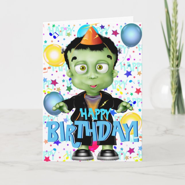 Carte Anniversaire du Monstre de Cute Frankenstein (Devant)