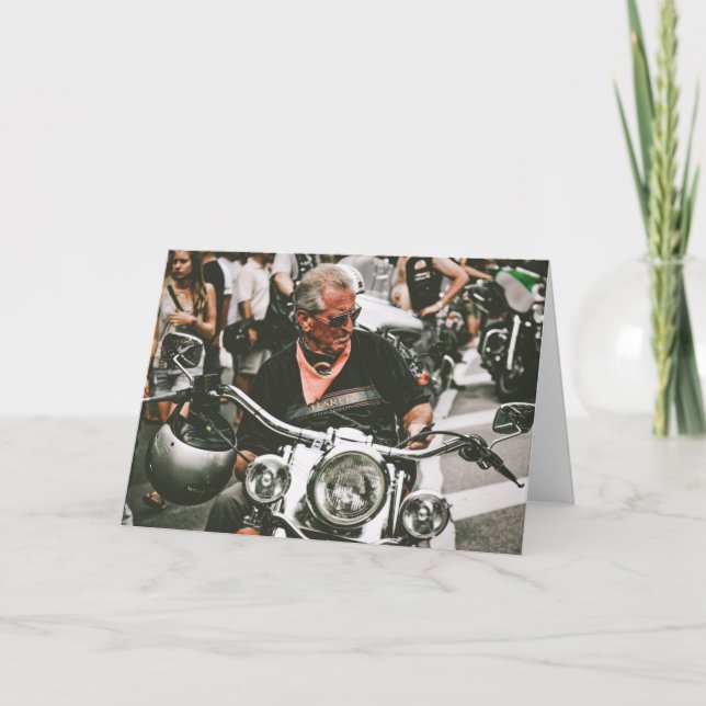Carte Anniversaire du motocycliste plus âgé V-Twin (Devant)