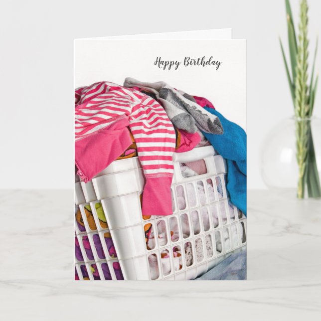 Carte Anniversaire du panier de blanchisserie (Devant)