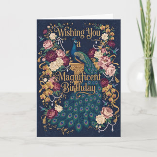 Carte Anniversaire du paon