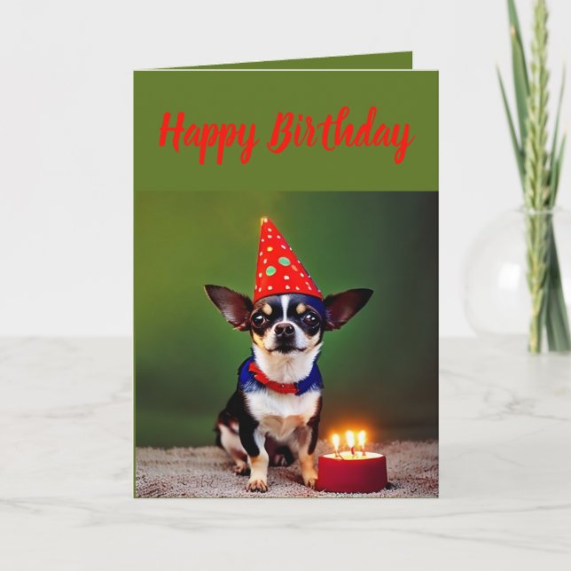 Carte Anniversaire du Petit Chihuahua (Devant)