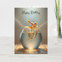 Anniversaire du poisson d'or sauter hors de la pêc
