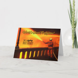 Carte Anniversaire du pompier pour une fête de taille