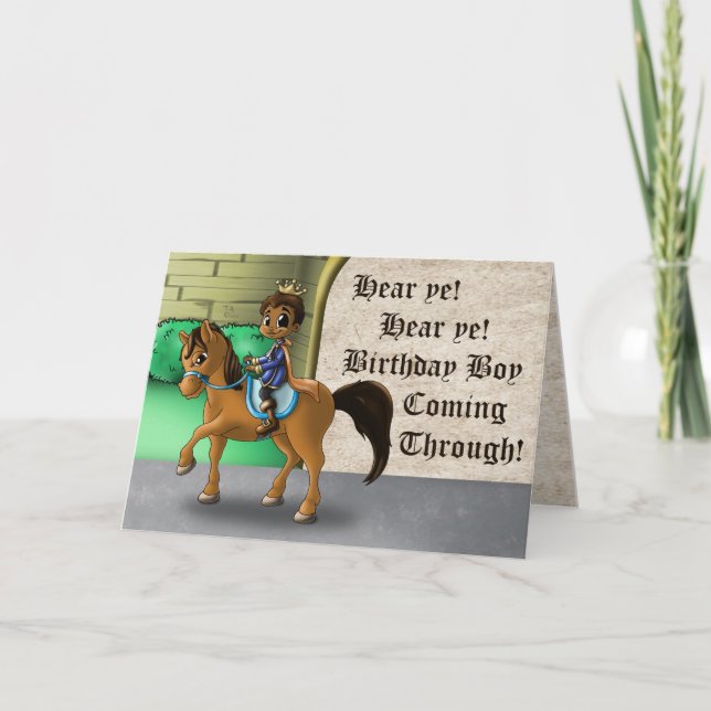 Carte Anniversaire du Prince et du Cheval d'Afrique (Devant)