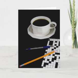 Carte anniversaire du puzzle du café et des mots croisés