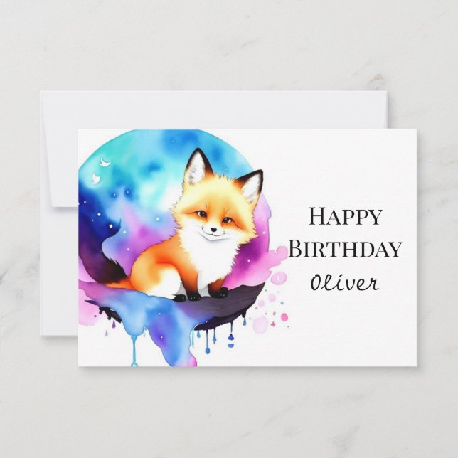 Carte Anniversaire du renard majestueux (Devant)