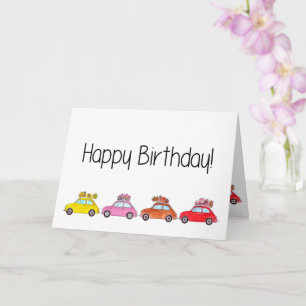 Carte Anniversaire du Retro Fiat 500