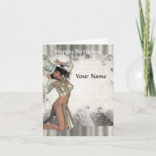 Carte Anniversaire du showgirl en argent