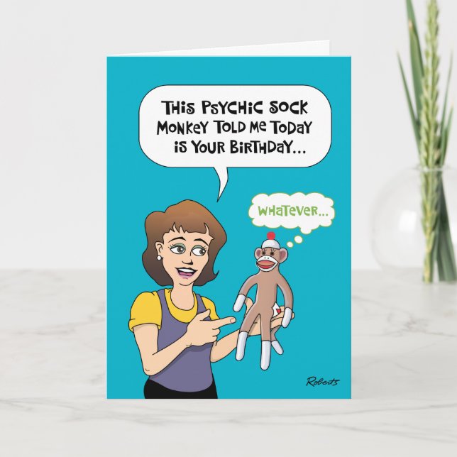 Carte Anniversaire du singe à soie drôle (Devant)