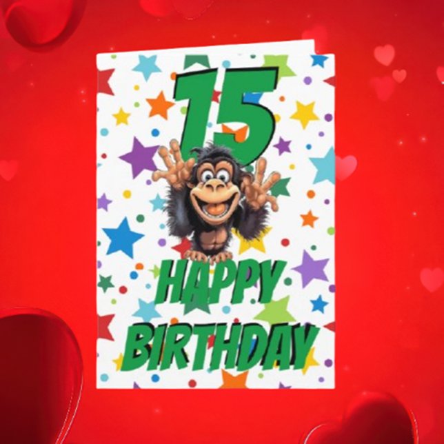 Carte Anniversaire du singe Cheeky (Imagine the joy on your child’s face when they receive a happy monkey birthday card)