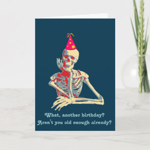 Carte Anniversaire du squelette rétro
