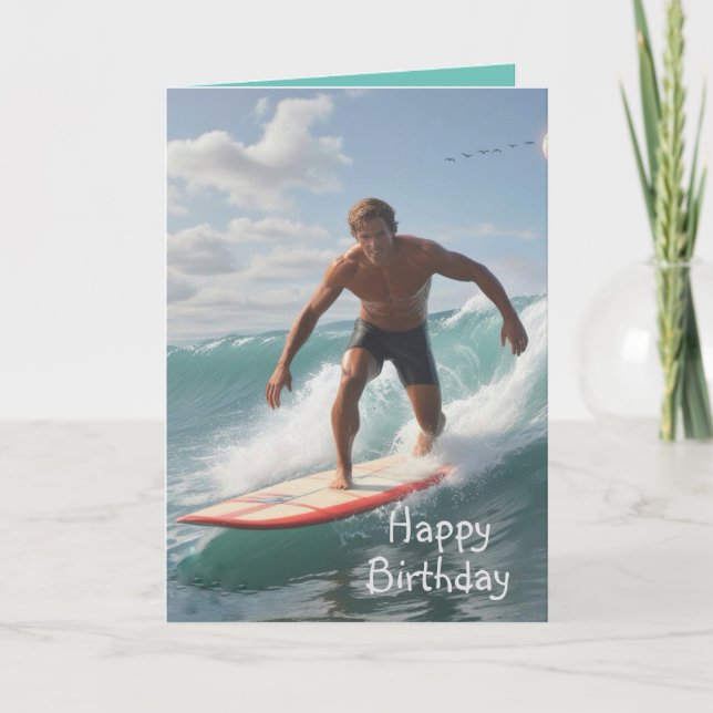 Carte Anniversaire du surfeur (Devant)