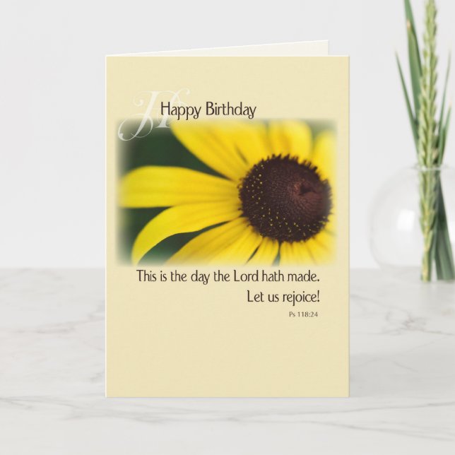 Carte Anniversaire Du Tournesol, Religieux (Devant)