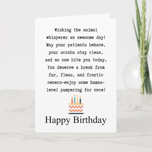 Carte Anniversaire du vétérinaire (Devant)
