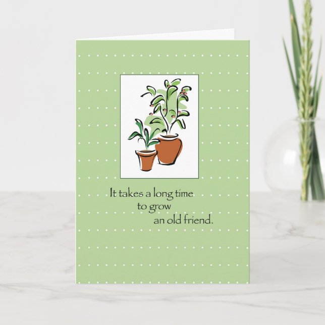 Carte Anniversaire du vieil ami Plante (Devant)