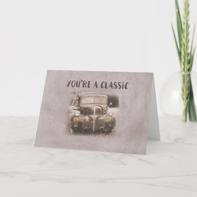 Carte Anniversaire du vieux camion (Devant)