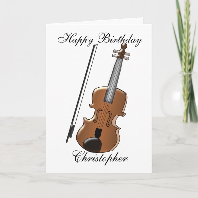 Carte Anniversaire du violon (Devant)