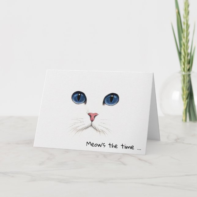 Carte Anniversaire du visage de chat perse (Devant)