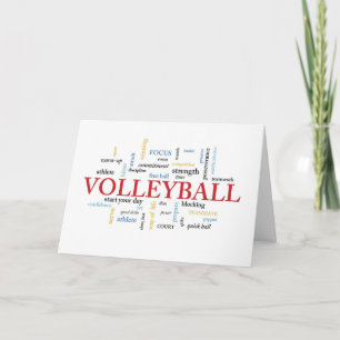 Carte Anniversaire du volley-ball avec des mots