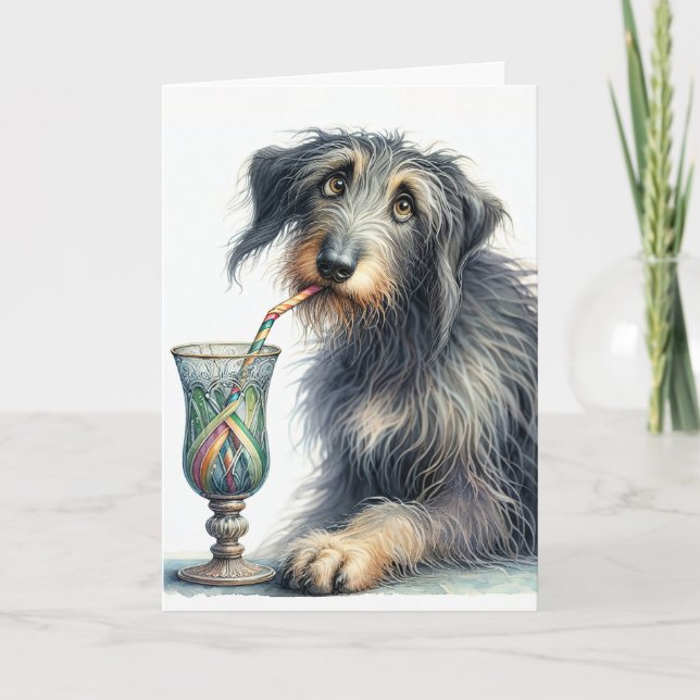 Carte Anniversaire du Wolfhound irlandais (Devant)