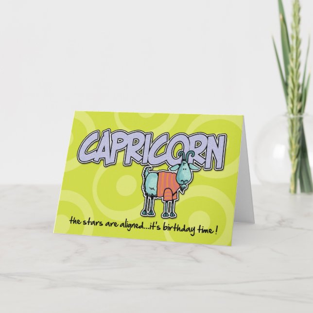 Carte Anniversaire du Zodiac - Capricorne (Devant)