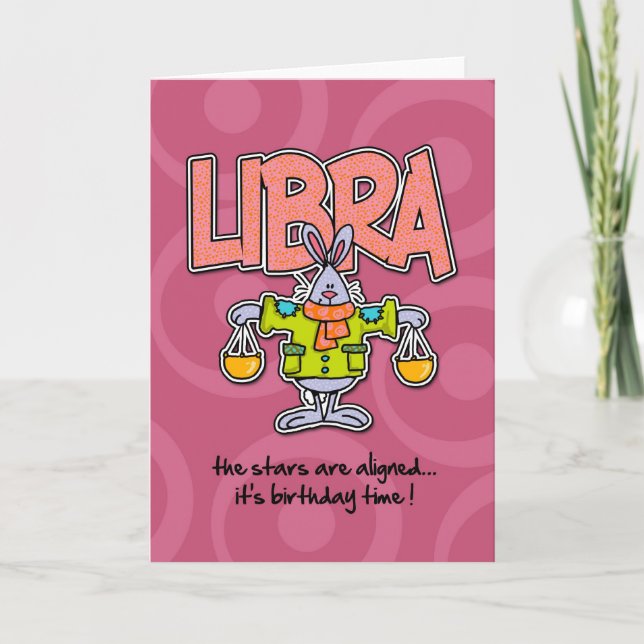 Carte Anniversaire du Zodiac - Libra (Devant)