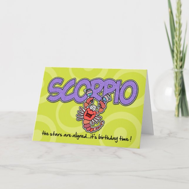 Carte Anniversaire du Zodiac - Scorpio (Devant)