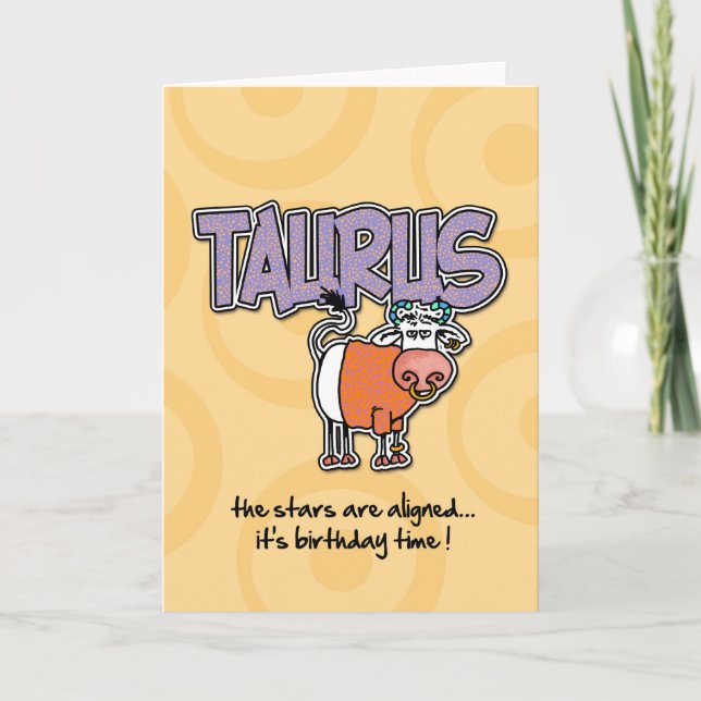 Carte Anniversaire du Zodiac - Taurus (Devant)