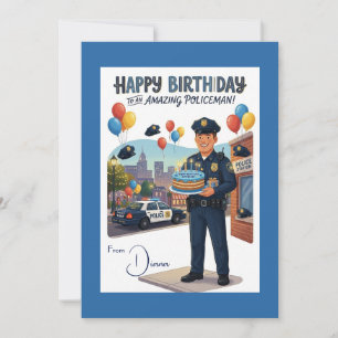 Carte Anniversaire d'un Policier