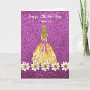 Carte Anniversaire d'une fille de 12 ans en Lavande
